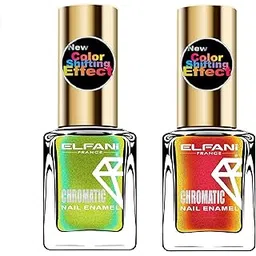 Elfani Multichrome nail polish combo of Flickering Gold + Champagne Pink-picture-44