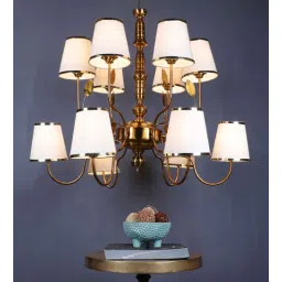 Nevara Antique Gold Iron Chandelier | E27 holder | without Bulb by Eliante by Jainsons Lights-picture-33