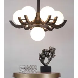 Zyflor Brown Wood Chandelier | E27 holder | without Bulb | Eliante by Jainsons Lights-picture-12