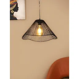 ELIANTE Black Textured Contemporary Iron Frustum Shaped Ceiling Lamp-picture-33
