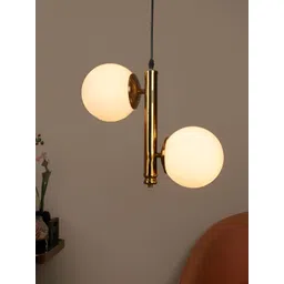 ELIANTE Gold Toned and White Iron Contemporary Ceiling Lamp-picture-36
