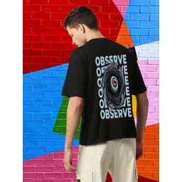 Elibolz Men Typography Printed Round Neck Cotton Oversized T-shirt-picture-34