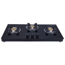 Elica 773 CT VETRO (TKN CROWN DT SERIES) Toughened Glass Top 3 Burner Manual Gas Stove (Ultra Slim Frame, Black/White)-picture-14