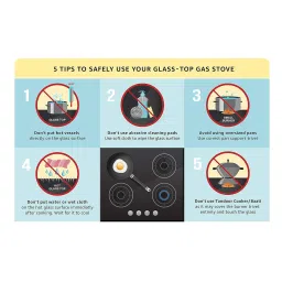 Elica Patio ICT 460 BK DT AI SE Toughened Glass Top 4 Burner Automatic Gas Stove (Heavy Duty, Black) image 5