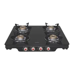 Elica Patio ICT 460 BK DT AI SE Toughened Glass Top 4 Burner Automatic Gas Stove (Heavy Duty, Black) image 1