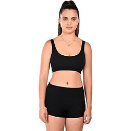 elina Women's Soft, Bamboo, Cotton, Set, Non-Padded, Sports, Bra and Panty Set (Dhara-Set)-picture-40