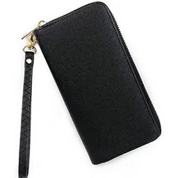 eliox Women's Zip Around Wallet in Synthetic Leather Large Elegant Spacious Large Capacity with Coin Purse Card Holder Gift Idea, Black, One Size, Classic-picture-31