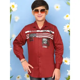 Eliq Boys Original Oversized Fit Spread Collar Horizontal Striped Cotton Casual Shirt-picture-31