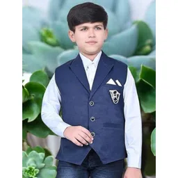 Eliq Boys Woven V-Neck Waistcoat-picture-32