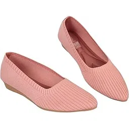 elite Women's Knit Ballet Flats | Comfortable Slip-On Loafers | Breathable Ribbed Design | Casual Walking Shoes-picture-31