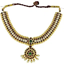 Elite Trading Classical Dance Jewelry – Bharatanatyam Small Necklace for Women & Girls-picture-48