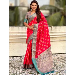 ELITE WEAVES Woven Design Zari Silk Blend Handloom Patola Saree-picture-34