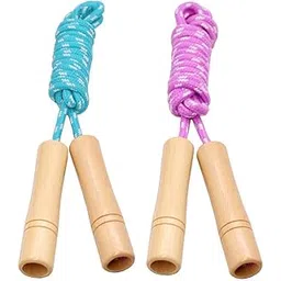 ella health & beauty Cotton Jump Rope for Kids, Adjustable Toddler Skipping Rope with Wooden Handle, 2 Pack Student Jumping Rope for Outdoor Fun Activity, Exercise-picture-13