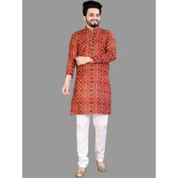 ELLARK Men Ethnic Motifs Printed Regular Kurta with Pyjamas-picture-20