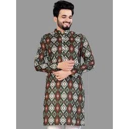 ELLARK Men Printed Regular Kurta with Pyjamas image 4