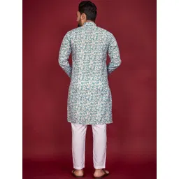 ELLARK Men Printed Regular Kurta with Pyjamas image 4