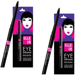 elle 18 Eye Drama Kajal, Matte Finish, Super Black, Waterproof, 0.35 G Pack of 2-picture-27