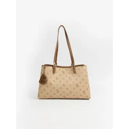 Elle Beige Logo Shoulder Handbag-picture-27