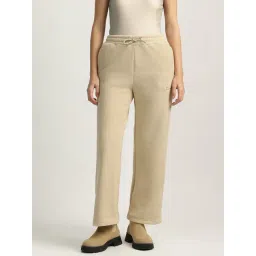 Elle Beige Loose Fit Self Pattern Sweatpants-picture-30