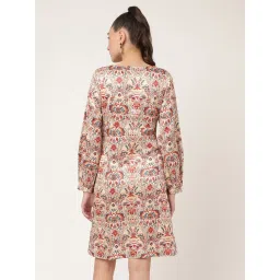 Elle Beige Printed A Line Dress image 2