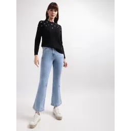 Elle Black Cotton Embellished Sweater image 5