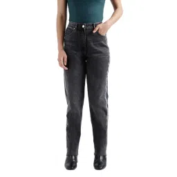 Elle Black Cotton Mid Rise Jeans-picture-30