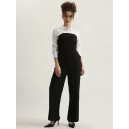 Elle Black Cotton Relaxed Fit Colour Block Jumpsuit-picture-46