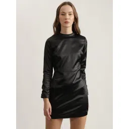 Elle Black Cotton Solid Dress-picture-41