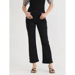 Elle Black Cotton Solid Jeans-picture-34