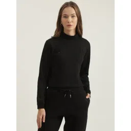 Elle Black Cotton Solid Sweatshirt-picture-44
