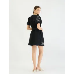 Elle Black Embroidery Dress image 2