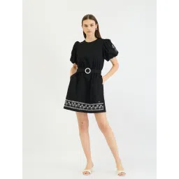 Elle Black Embroidery Dress image 1