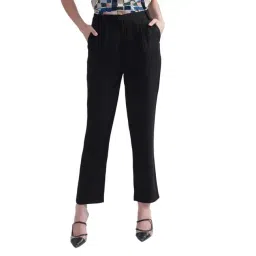 Elle Black Mid Rise Pants-picture-17