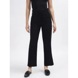 Elle Black Straight Fit High Rise Trousers-picture-46