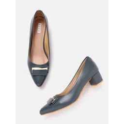 ELLE Block Pumps with Metal Detail-picture-18