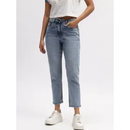 Elle Blue & Grey Cotton Slim Fit High Rise Jeans-picture-40