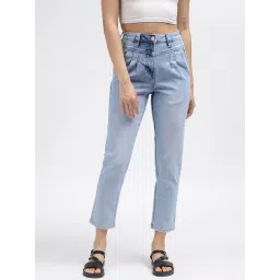 Elle Blue Cotton Slim Fit High Rise Jeans-picture-43