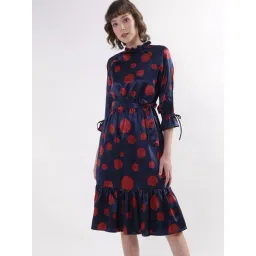 Elle Blue Printed Flared Fit Dress-picture-45