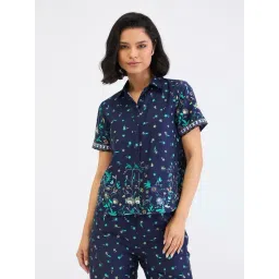 Elle Blue Relaxed Fit Printed Shirt-picture-35