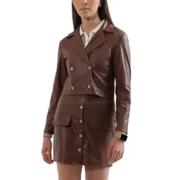 Elle Brown Relaxed Fit Jacket-picture-10