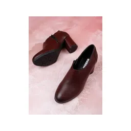 ELLE Burgundy Women Slip On Pumps-picture-20