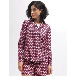 Elle Fuchsia & Black Graphic Print Shirt-picture-47