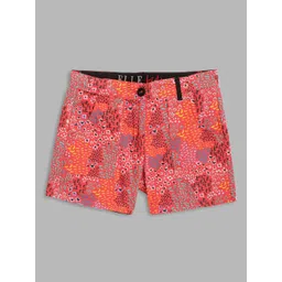 ELLE Girls Coral Floral Printed Pure Cotton Shorts-picture-17