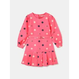 Elle Girls Dark Pink Printed Full Sleeves Dress-picture-37