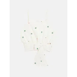 ELLE Girls Floral Embroidered Cotton Crop Top-picture-25