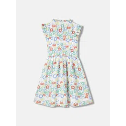 ELLE Girls Floral Printed Cotton Fit & Flare Dress image 2