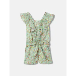 ELLE Girls Floral Printed Ruffles Cotton Playsuit-picture-16