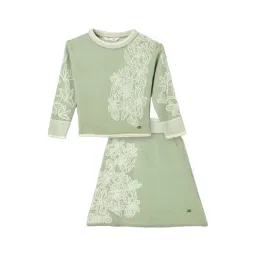 ELLE Girls Green Embroidered Skirt-picture-30