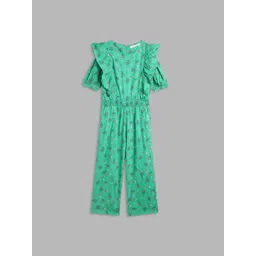 ELLE Girls Green Printed Basic Jumpsuit with Ruffles-picture-37