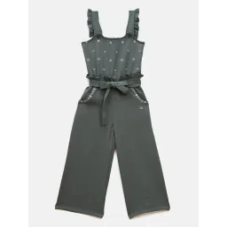 Elle Girls Green Pure Cotton Jumpsuit-picture-26